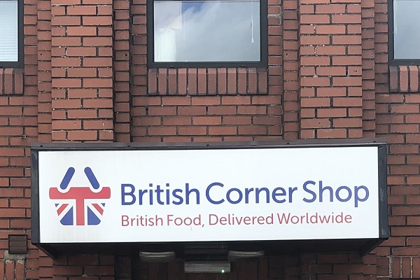 The British Corner Shop sign at the firm's Yate headquarters