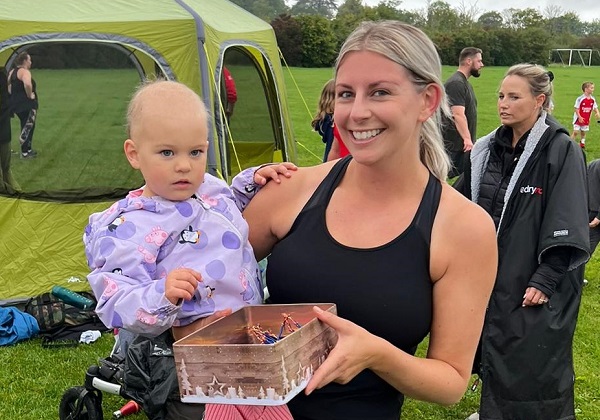 Sienna Mullins and mum Jo at the Vile Mile run