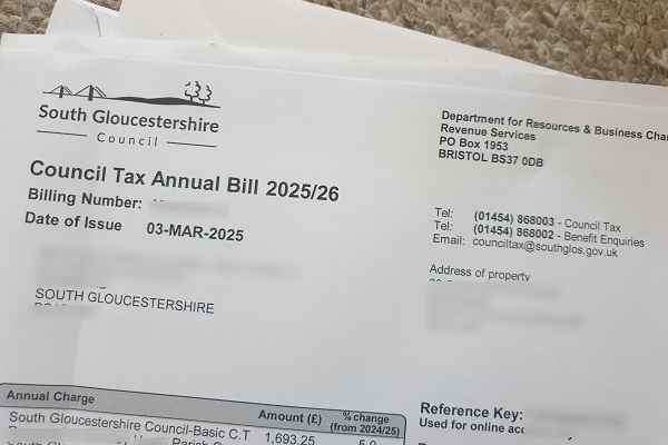 South Gloucestershire Council tax bill 2025