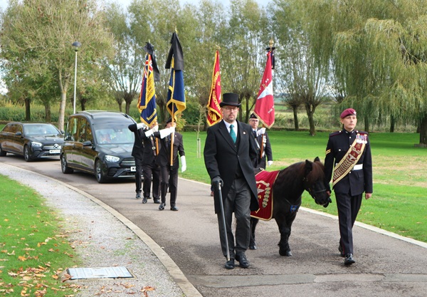 The hearse carrying the body of Len Trewin is led by veterans and the regimental pony. Picture: Ken McCormick/Yate & Sodbury Voice